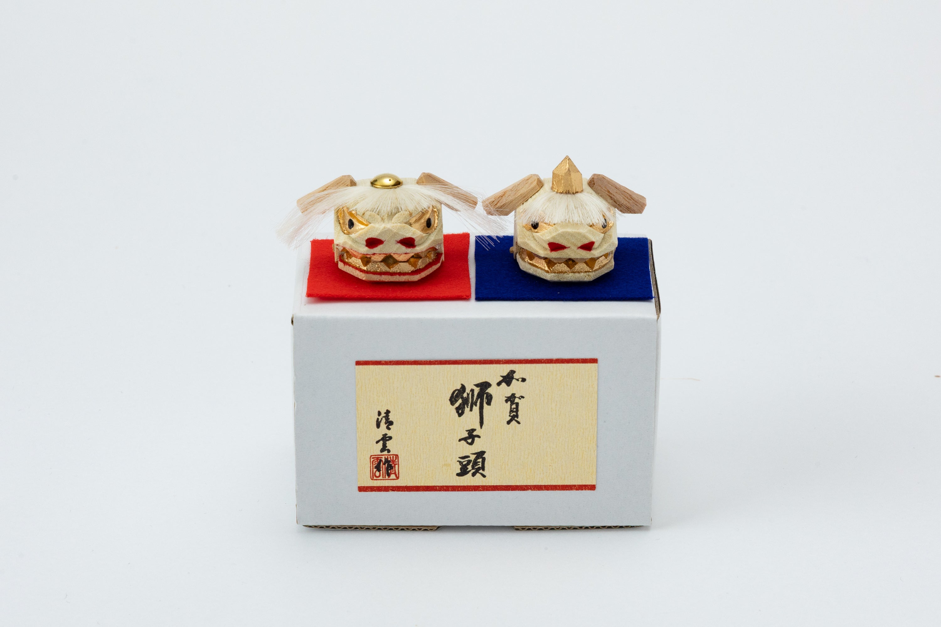 夫婦加賀獅子頭小（化粧箱・一対入り）MH10