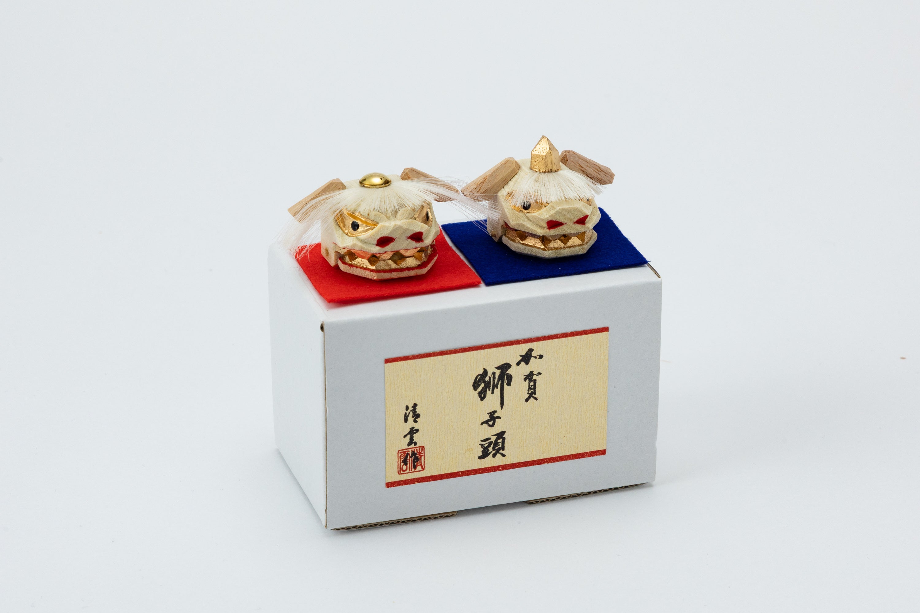 夫婦加賀獅子頭小（化粧箱・一対入り）MH10