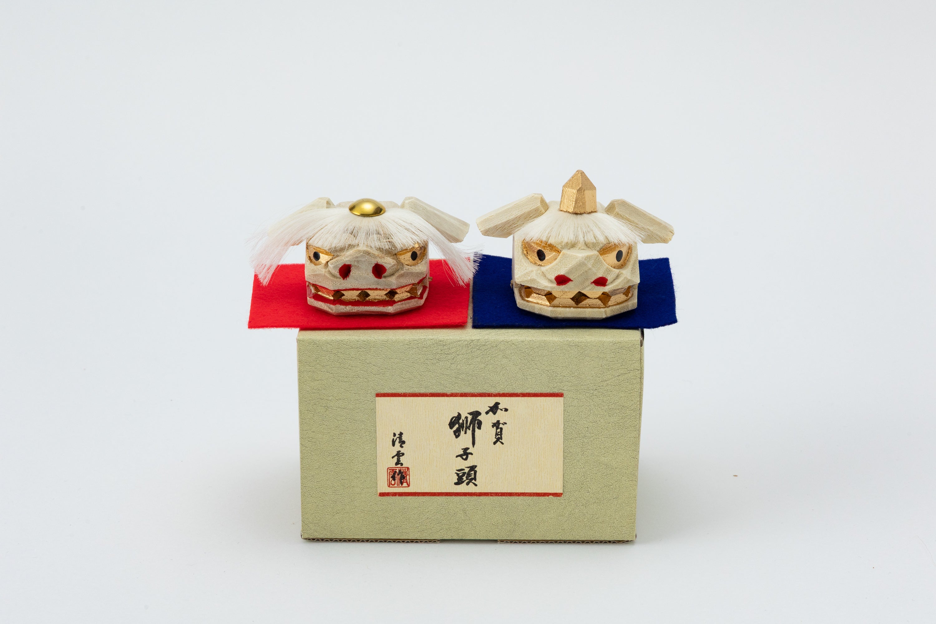 夫婦加賀獅子頭小（化粧箱・一対入り）MH15