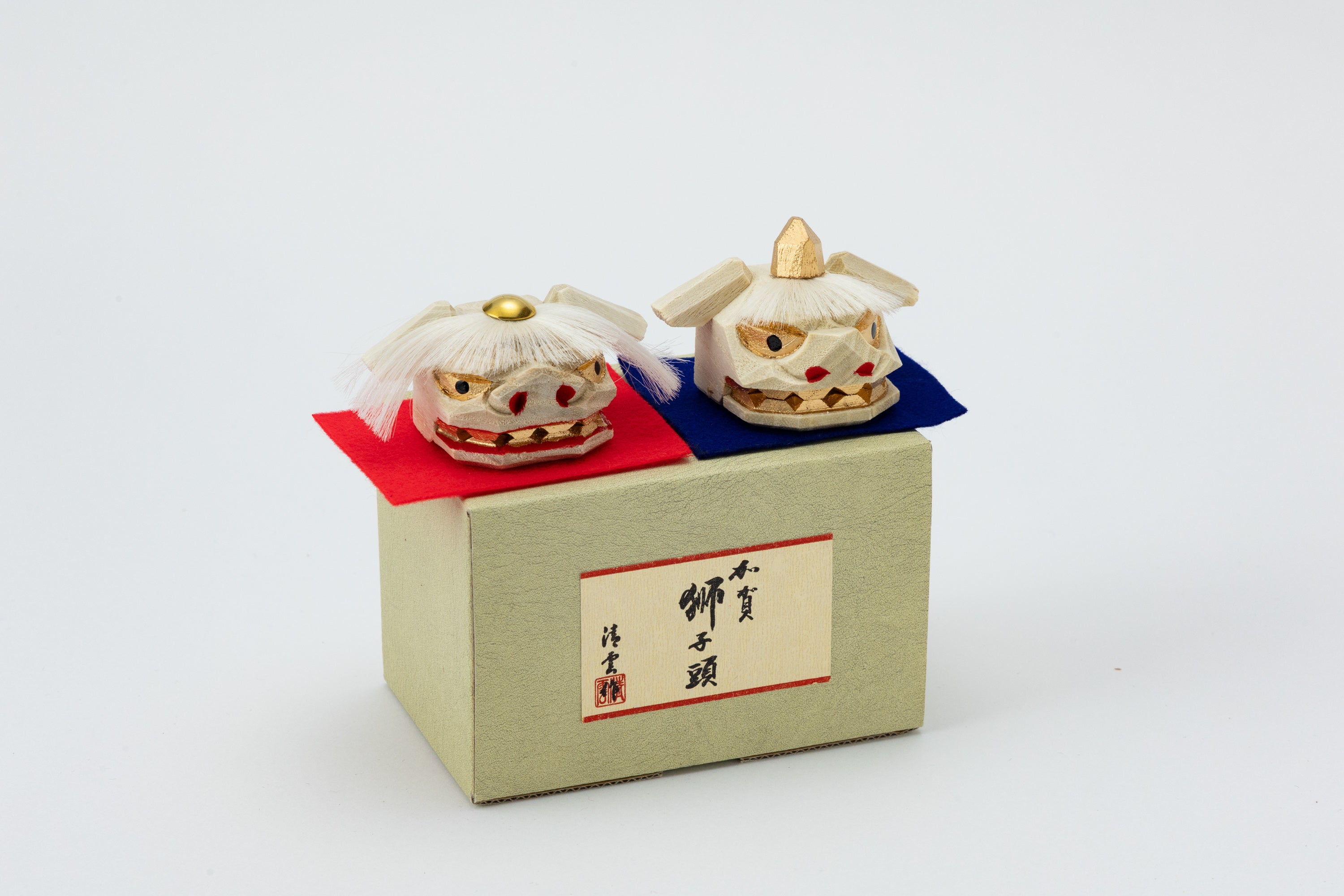 夫婦加賀獅子頭小（化粧箱・一対入り）MH15